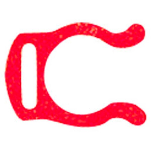 3/8'' Single Locking Clip, Red, 10PK
